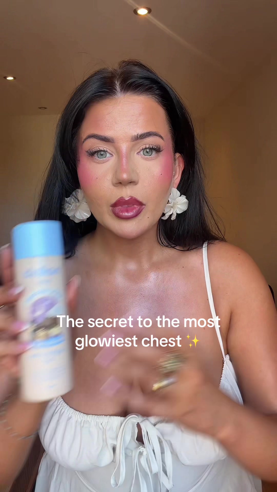 TikTok post by @jademellisa for Nala’s Baby. Caption reads: [...] beautiful glow! ✨ #glowing #summerskin....