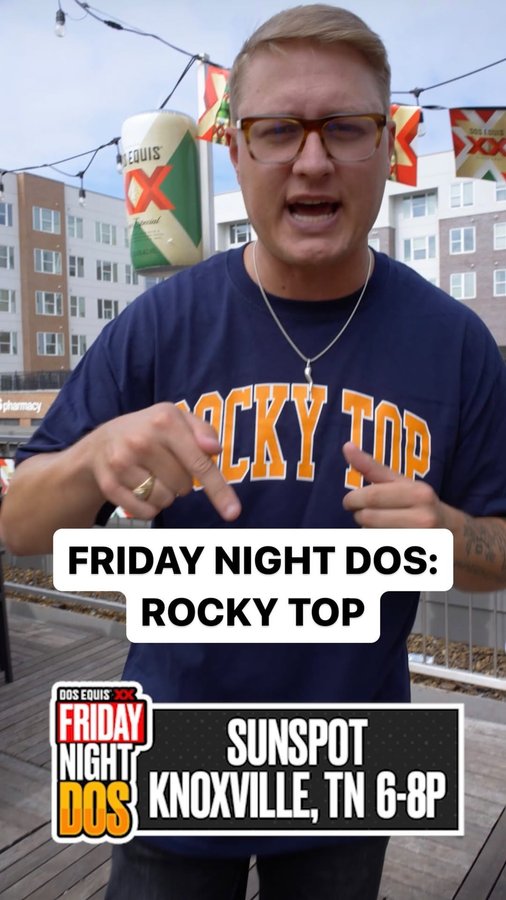 Instagram post by @joeymulinaro for Dos Equis. Caption reads: Friday Night Dos is back tonight @sunspot_fresh....