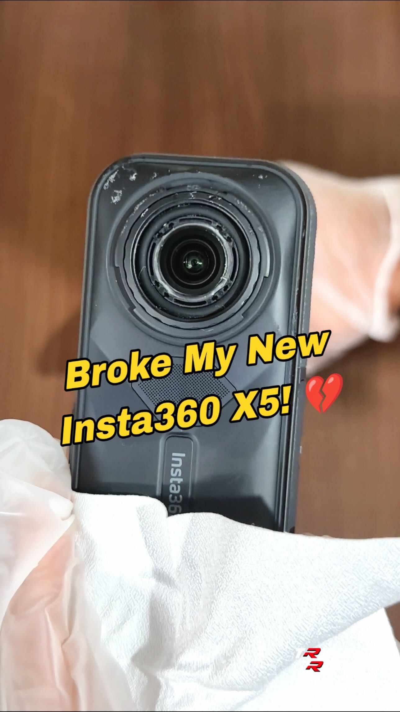 Instagram post by @triple_rush for Insta360India. Caption reads: Replaced my broken @insta360indiaofficial X5 lens....