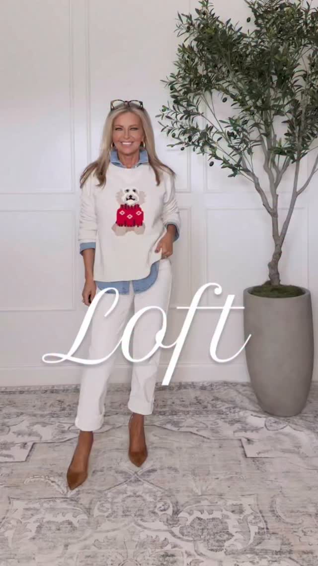 Instagram post by @lori_and_leslie for LOFT. Caption reads: Friends these sweaters are so sweet and all on....