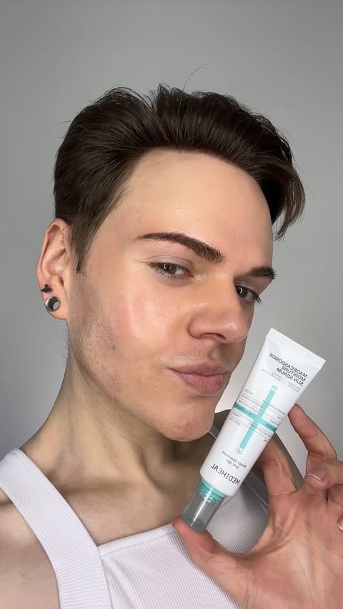 Instagram post by @joshwastjames for Mediheal. Caption reads: [...] replaced my sun cream with a sun serum.....
