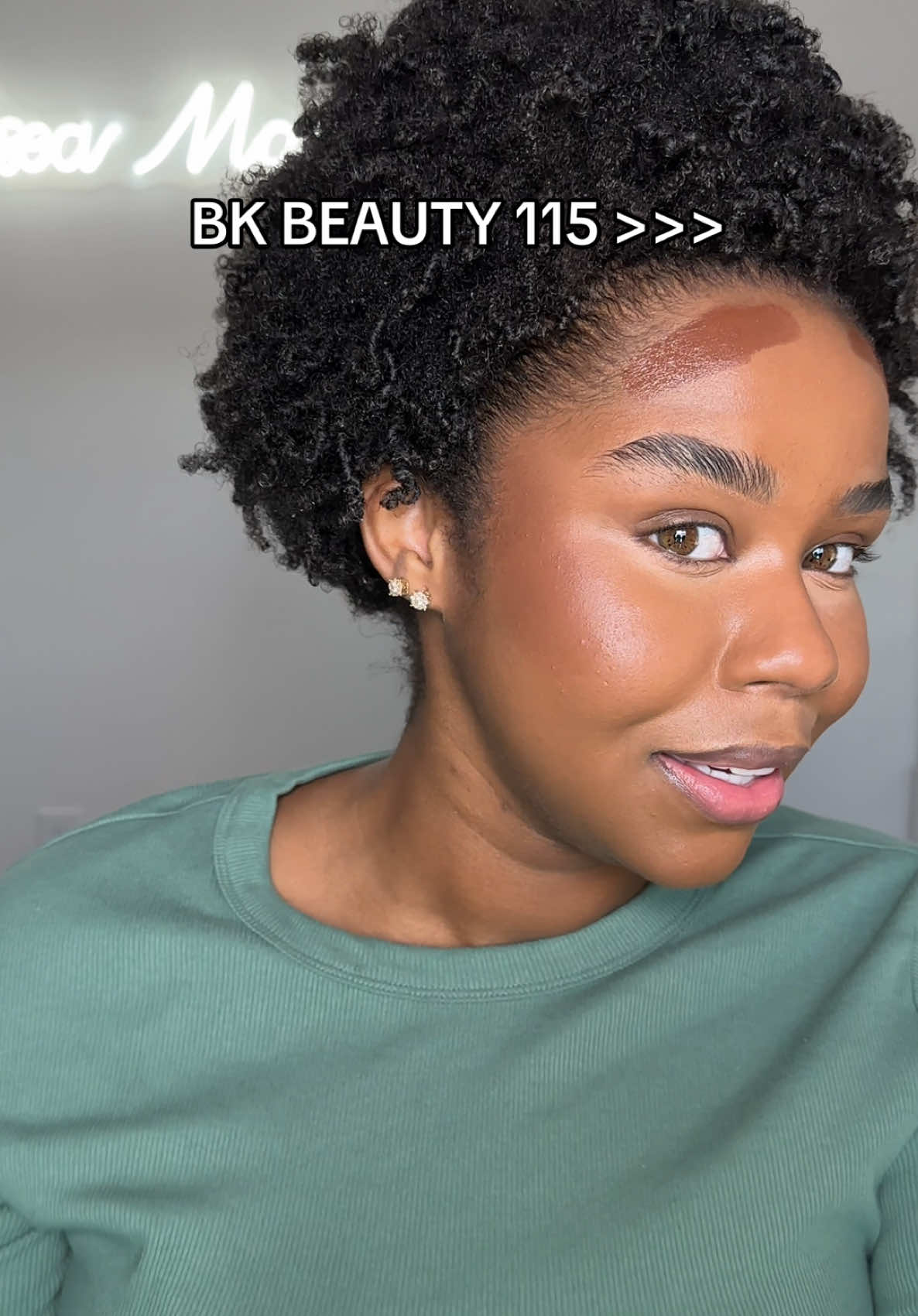 TikTok post by @_chelseaamariah for BK Beauty. Caption reads: [...] favorite bronzer brush thanks to her! @BK....