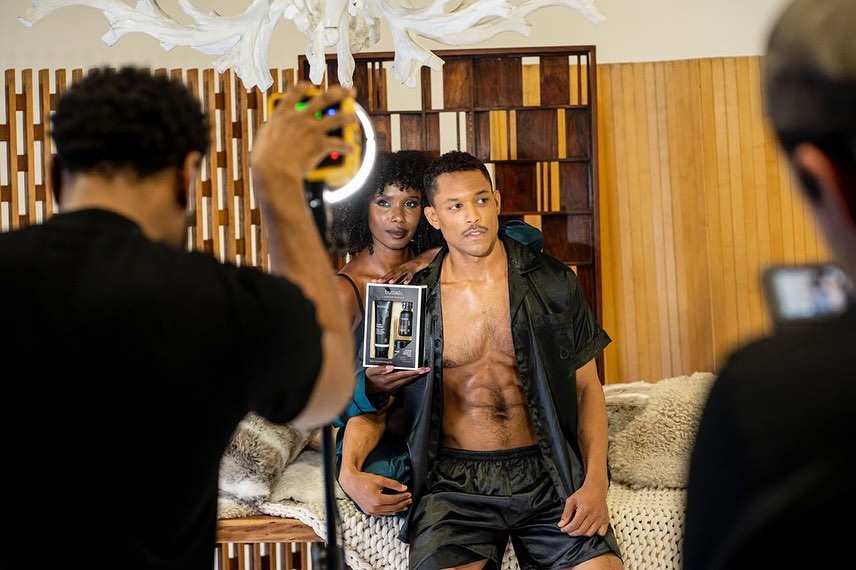 Instagram post by @thecurtishamilton for Buttah Skin. Caption reads: Coming soon 🧈🫵🏾@buttahskin #campaign #ad....