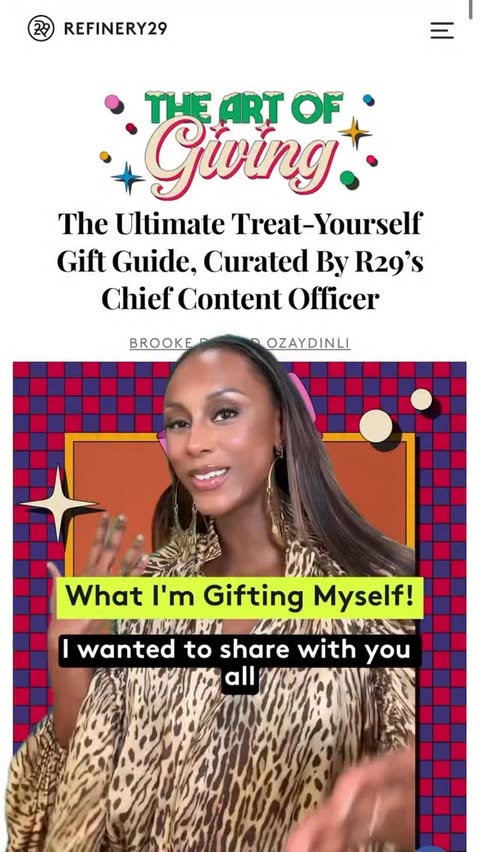 Instagram post by @brookedevard for Refinery29. Caption reads: Sometimes the most meaningful gifts are the ones....