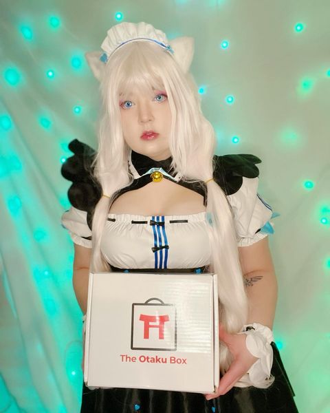 Instagram post by @lavenderlattecosplay for The Otaku Box. Caption reads: Hey guys! I totally forgot to post my @theotakubox....