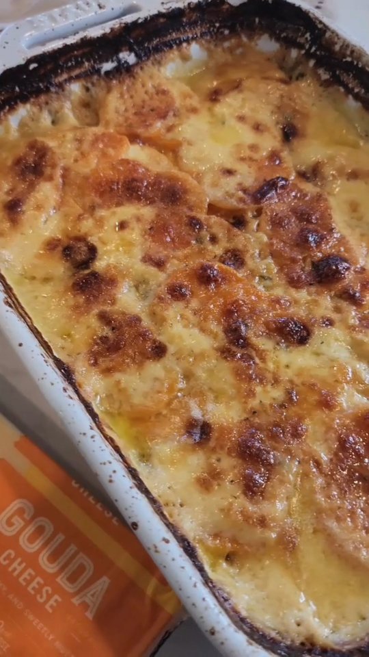 Instagram post by @jehancancook for Cabot Creamery Cooperative. Caption reads: If you only make ONE holiday side this year, let....