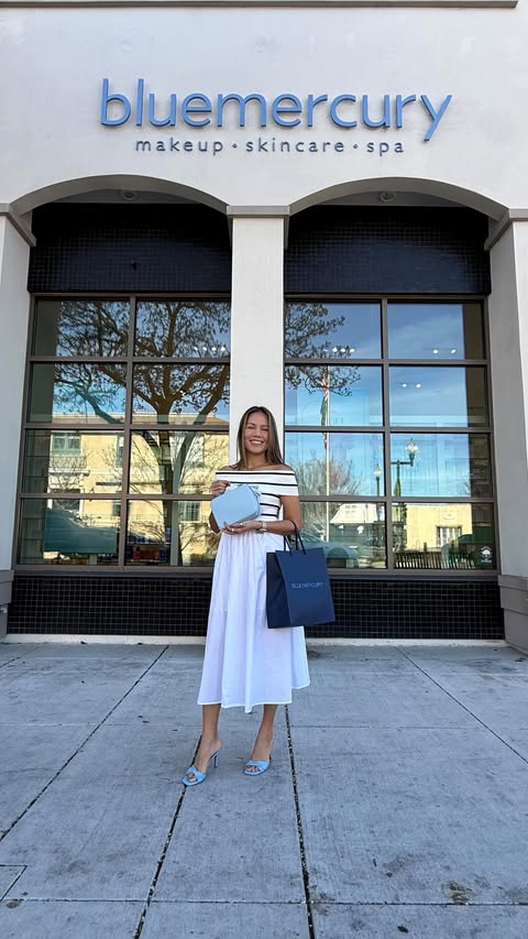 Instagram post by @rachelvogttrends for Bluemercury. Caption reads: A little spring beauty refresh with @bluemercury....