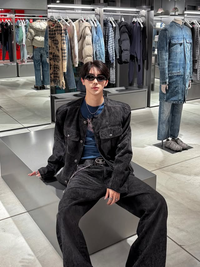 Instagram post by @kimgyutae_official for Diesel. Caption reads: Diesel Fukuoka is back❤️‍🔥
with a brand-new [...].