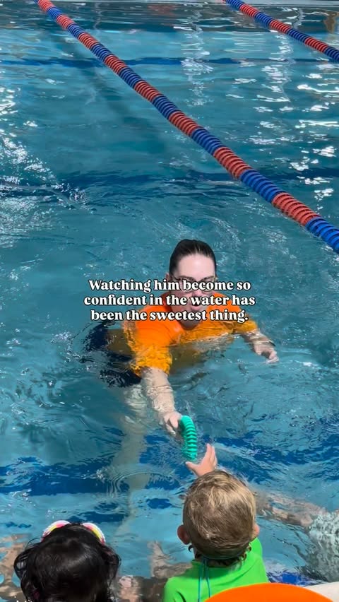 Instagram post by @mrsgreaux for Goldfish Swim School. Caption reads: [...] #kidsactivities #swimming....