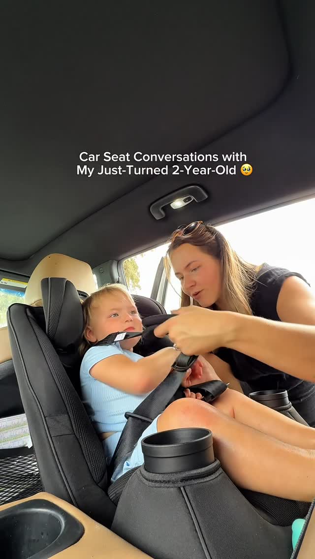Instagram post by @sky.kellisa for Safety 1st. Caption reads: Car seat conversations with my brand new two year....