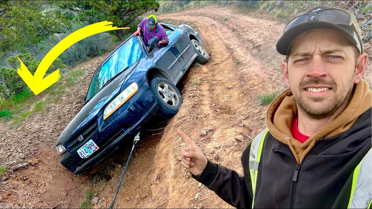 YouTube post by @CaseyLaDelle for EcoFlow. Caption reads: This STEEP mountain rescue turned into far more....