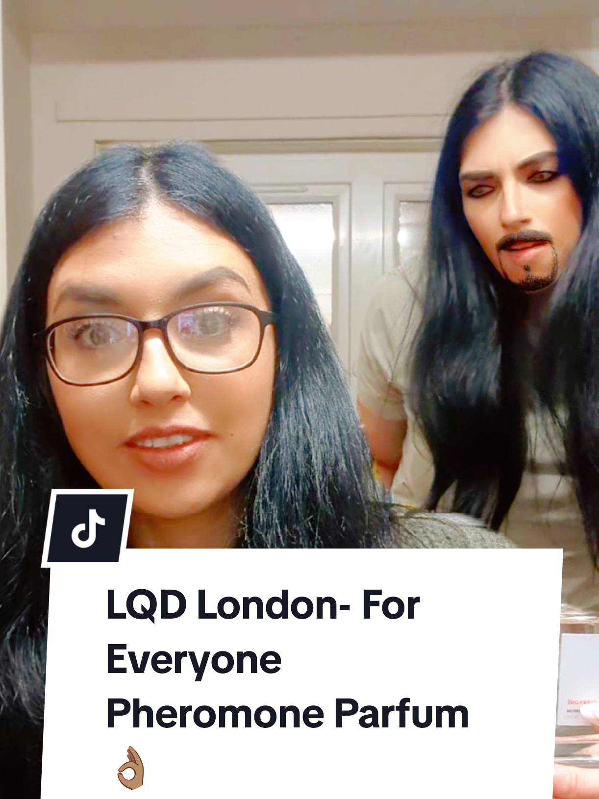 TikTok post by @kelmer88 for Liquid London. Caption reads: Liquid confidence in a bottle 🥰👌🏽 Liquid London....