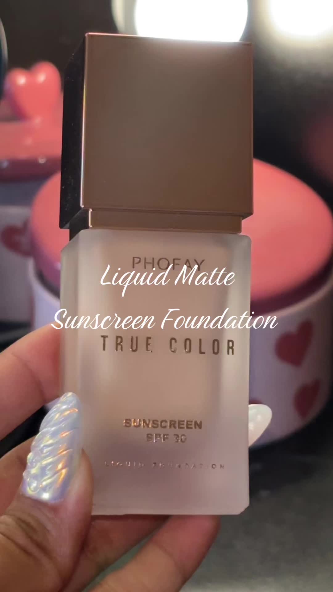 TikTok post by @babyygkay for PHOFAY US. Caption reads: [...] for summer @PHOFAY Cosmetics @PHOFAY US #spf....
