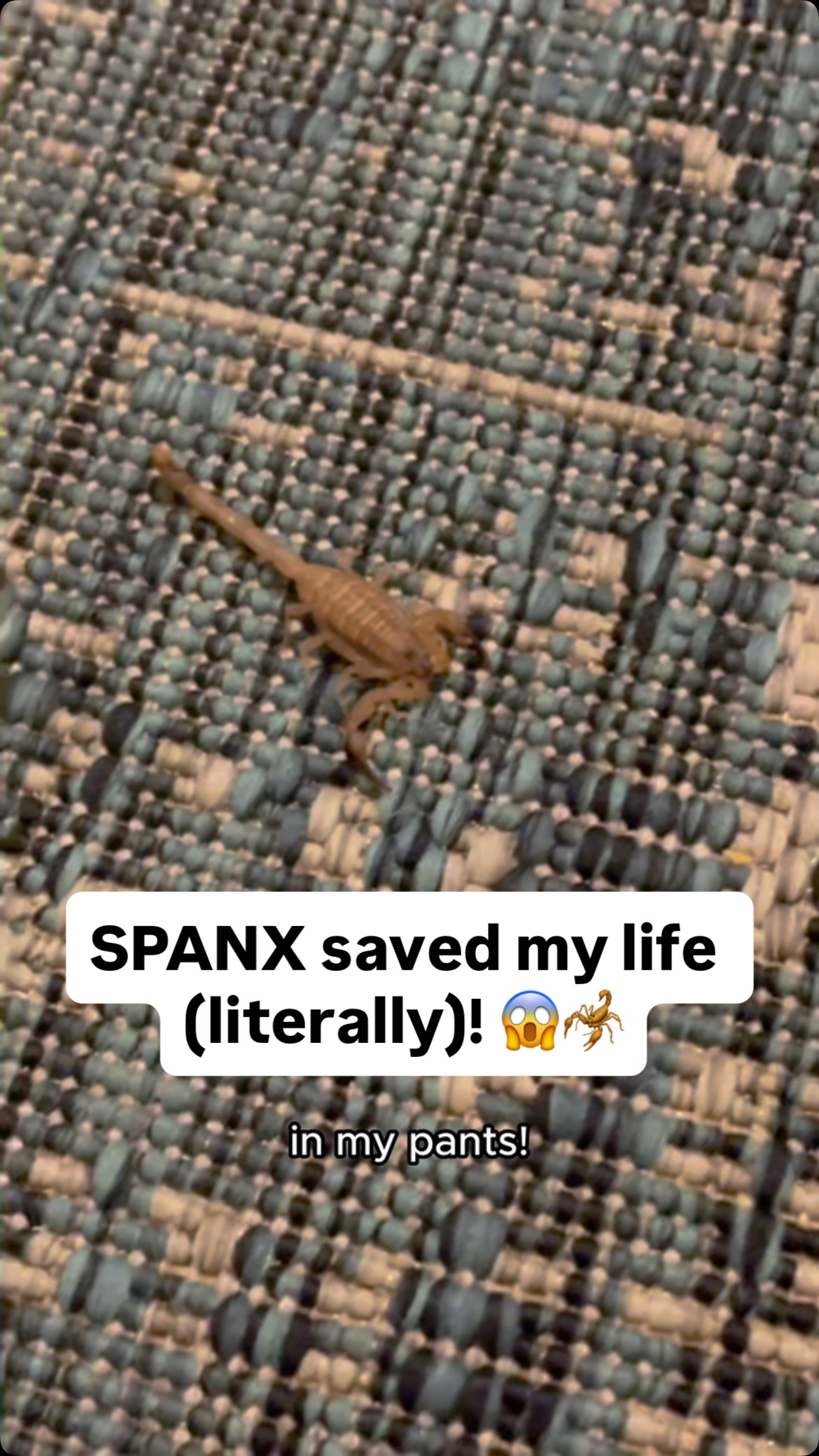 Instagram post by @sarablakely for SPANX. Caption reads: OMG… I think SPANX saved my life (literally!) 😱....