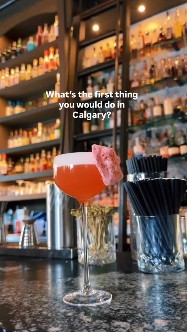 Instagram post by @juliaxweber for Tourism Calgary. Caption reads: Calgary Guide ⬇️​​⛰️🍹 What’s first on your....