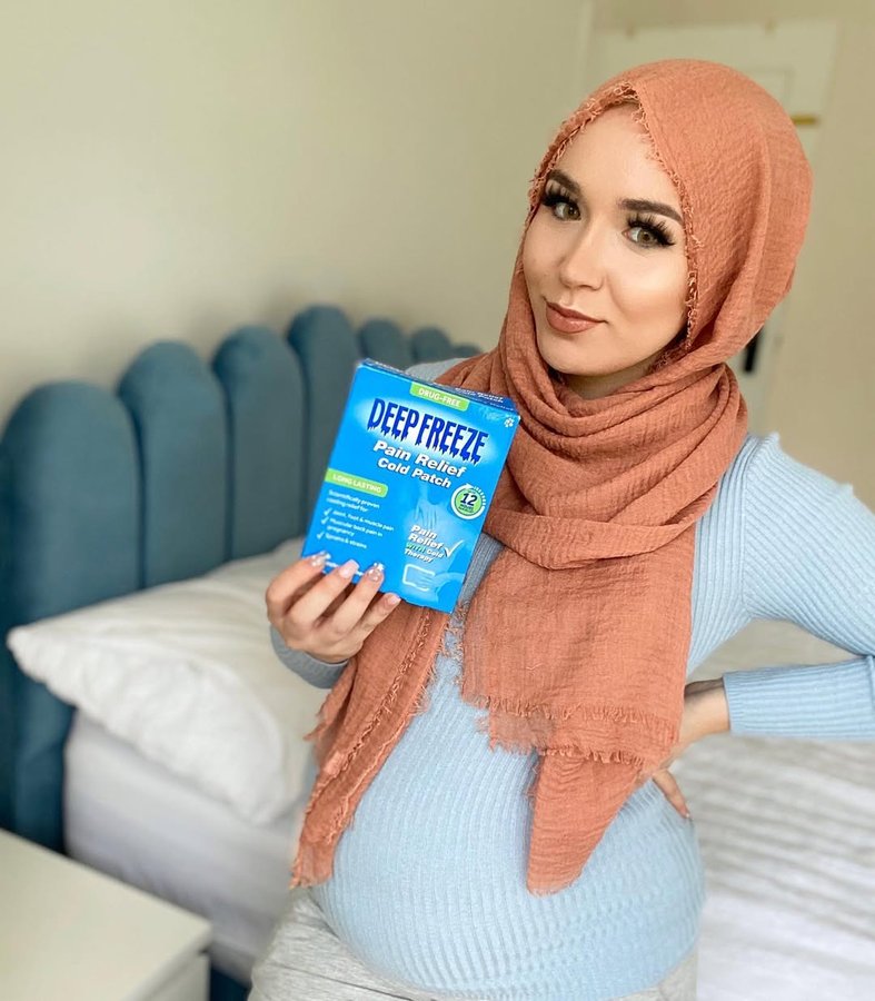 Instagram post by @nabiilabee for Channel Mum. Caption reads: AD  8 months pregnant and I’m so happy to have....