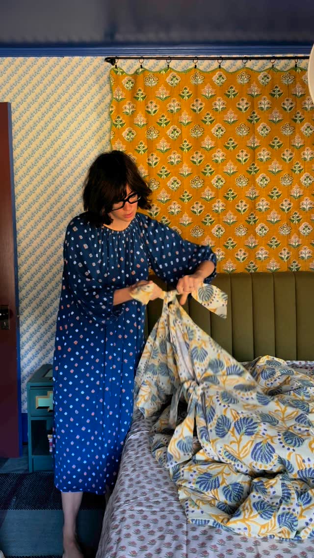 Instagram post by @homerunballerina for West Elm. Caption reads: I obviously love mixing patterns and colors in my....