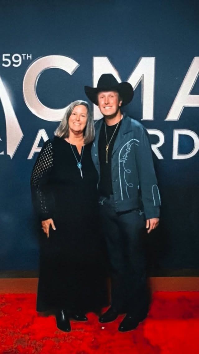 Instagram post by @theedwardjames for Tecovas. Caption reads: Mom’s first red carpet… Country Music’s Biggest....