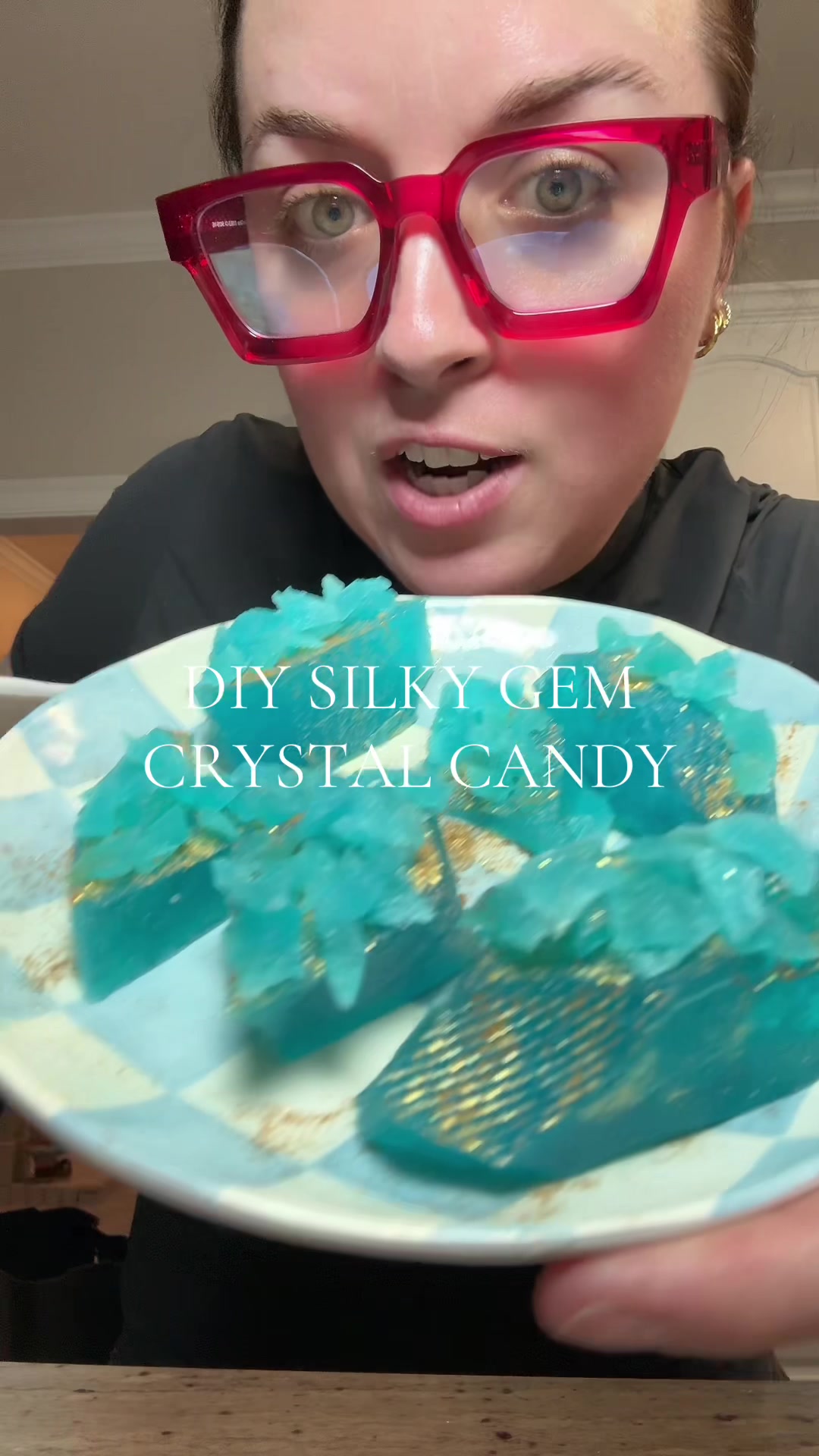 TikTok post by @shopwithkels for Silky Gem. Caption reads: [...] and so worth the wait🤤 #crystalcandy....