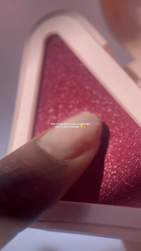 Instagram post by @skincarewithlotta for Prada. Caption reads: [...] Touch Cream to Powder Color (P79) from Prada....