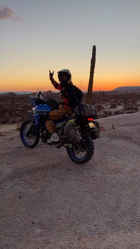 Instagram post by @killianmoreno for Mosko Moto. Caption reads: The Alpine duffle and pannier kit in one of their....