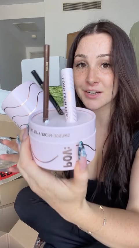 Instagram post by @vjknight15 for Breeze Balm. Caption reads: pr unboxing 😭🫶 thank you to all the brands and....