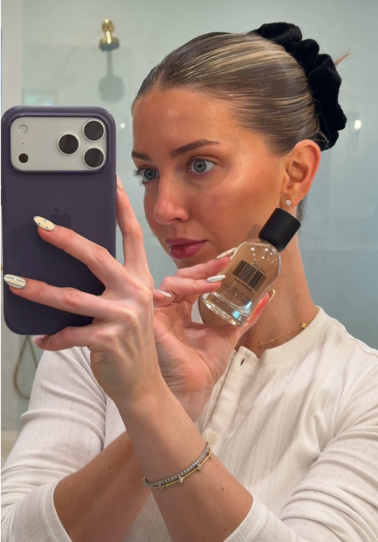 TikTok post by @brookelmason for dedcool. Caption reads: the most beautiful skin scent 🌊🫧🥛 @dedcool’s....