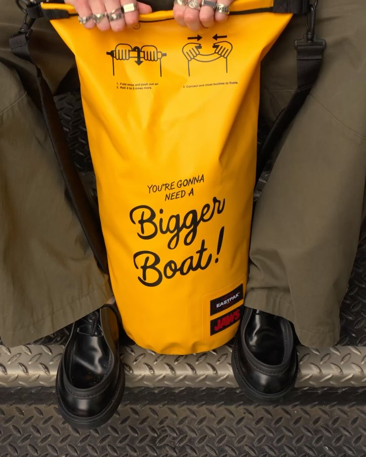 Instagram post by @vine.fits for Eastpak. Caption reads: AD// Showing off the @Eastpak X JAWS collection.....