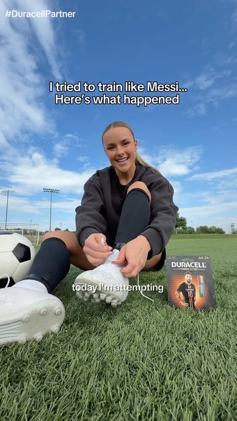 Instagram post by @brittany1wilson for Duracell. Caption reads: [...] for match day? ⚽🔋 The limited-edition....