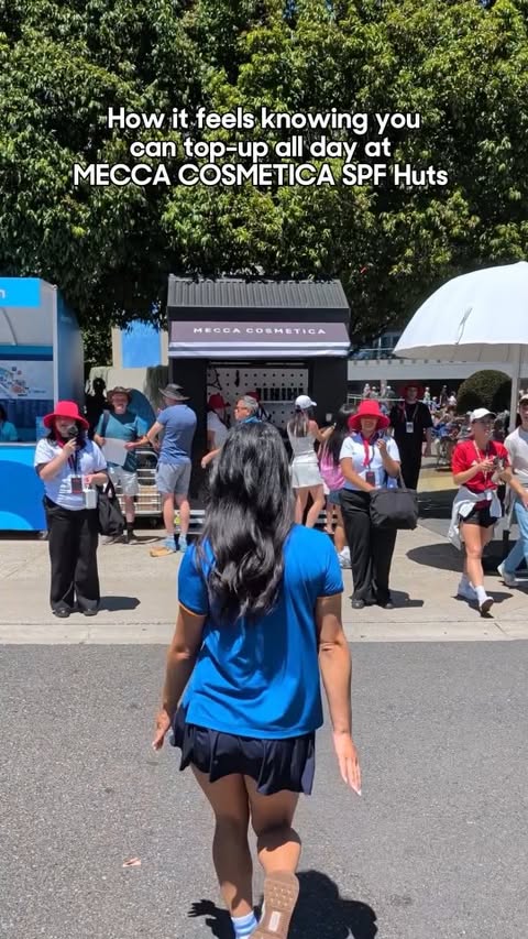 Instagram post by @meccacosmetica for Australian Open. Caption reads: Not one. Not two. SEVENTEEN locations across....