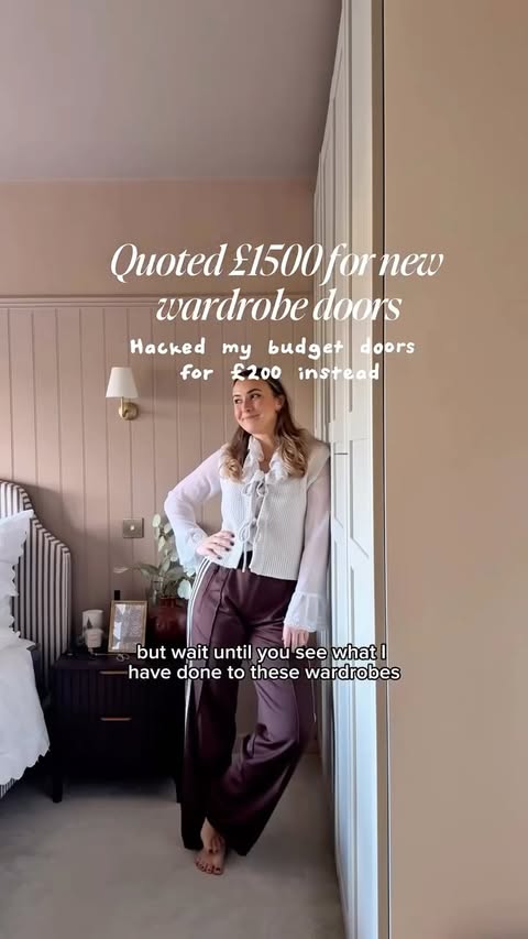 Instagram post by @thewhitepinesproject for Corston Architectural Detail. Caption reads: Ad £1,500 for new wardrobe doors, no chance! There....