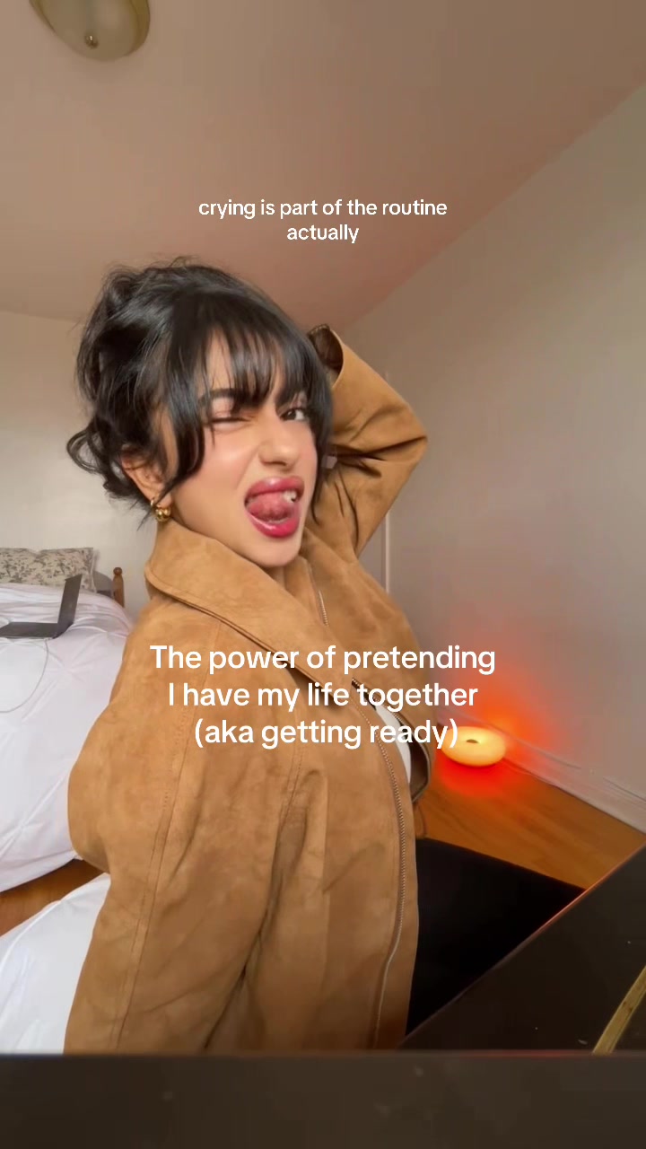 TikTok post by @sirinecheriff for Avène. Caption reads: POV u have exams, anxiety and bills to pay but ur....