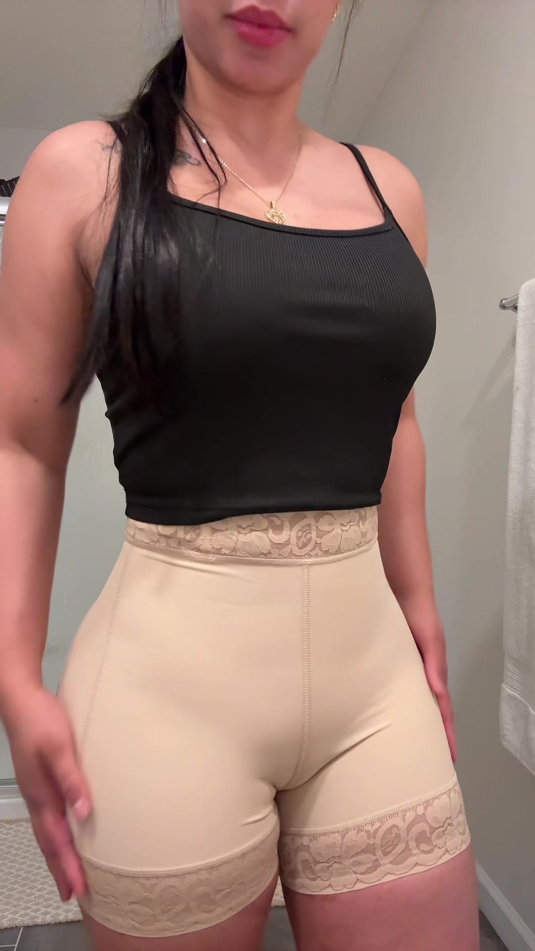 TikTok post by @crisneidyperalta for Lover-Beauty LLC. Caption reads: @Lover-Beauty LLC #shortfaja #bbl....