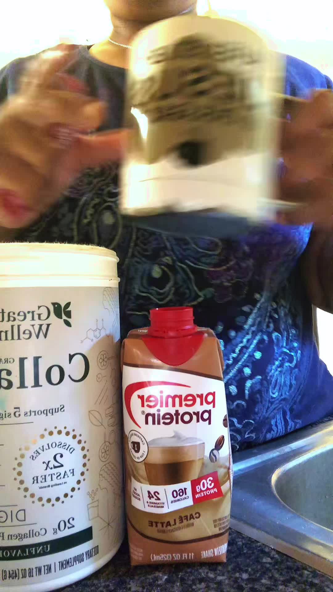 TikTok post by @valerieabram396 for Great Lakes Wellness. Caption reads: [...] #proteinshake #tiktokshop @Great Lakes....