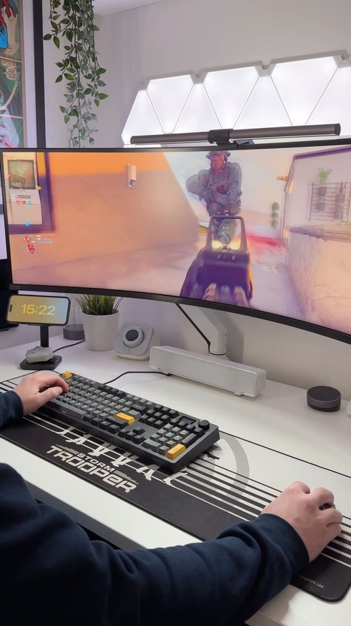 Instagram post by @developeradam for DAREU. Caption reads: [...] wired mechanical gaming keyboard from....