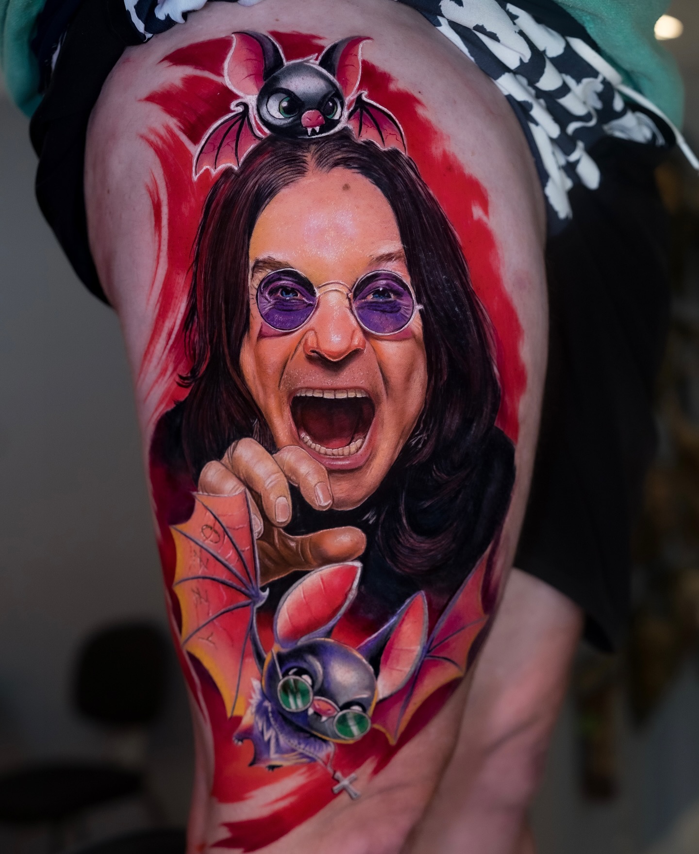 Instagram post by @hugorafael_tattoo for Pandora Supply. Caption reads: Collab que fiz com @rodrigolopestattooink 

Tintas....