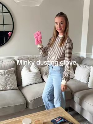 TikTok post by @thecosyneutralhome for Minky Homecare. Caption reads: [...] neglected for way too long! 😮🧤🫧✨ @Minky....