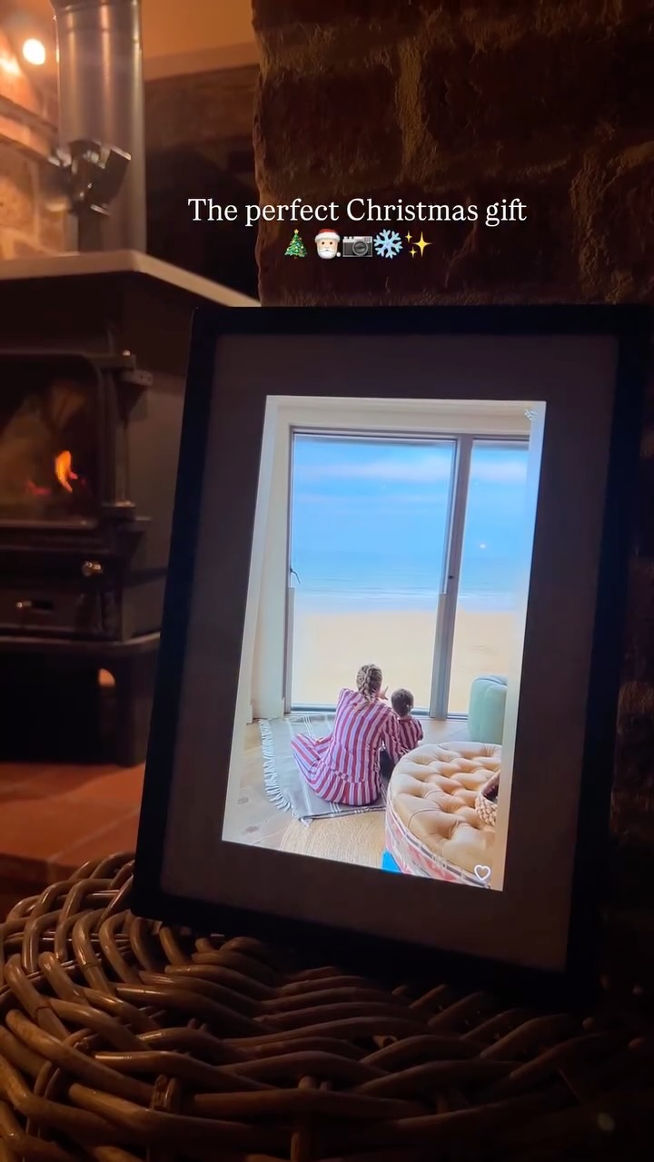 Instagram post by @ourlittlehome2017 for Skylight Frame. Caption reads: Ad. I’ve found the perfect Christmas gift for your....