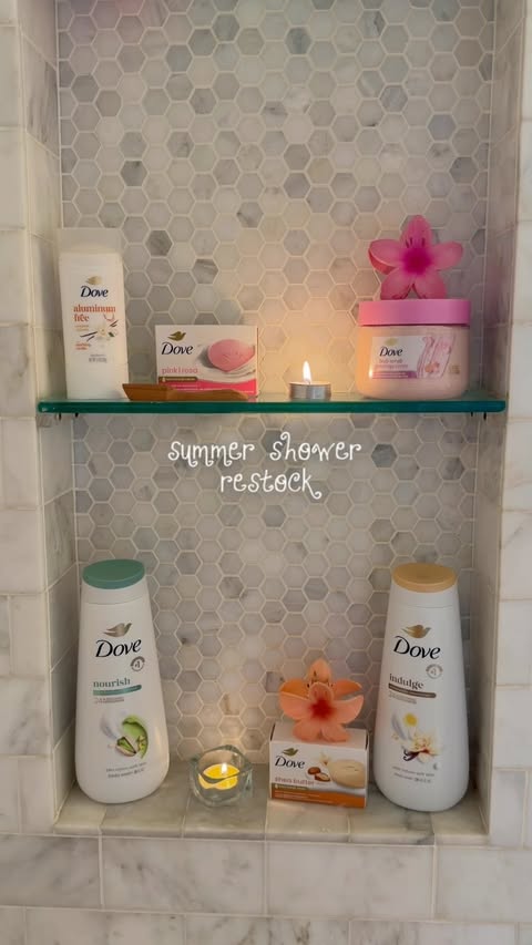 Instagram post by @zhirelle for Dove. Caption reads: summer shower restock with @dove 🫧👙🥥💫 Which....