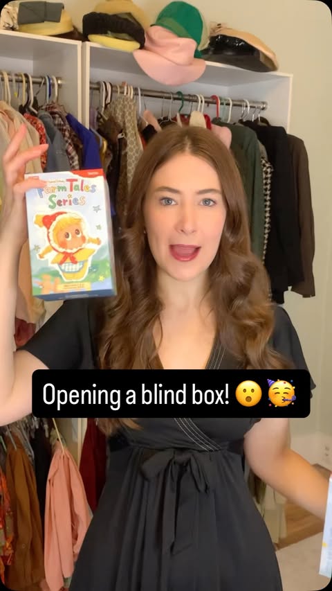 Instagram post by @gabis_vintage for POP MART. Caption reads: [...] 🤫 (I love blind boxes 🤣) shoutout to....