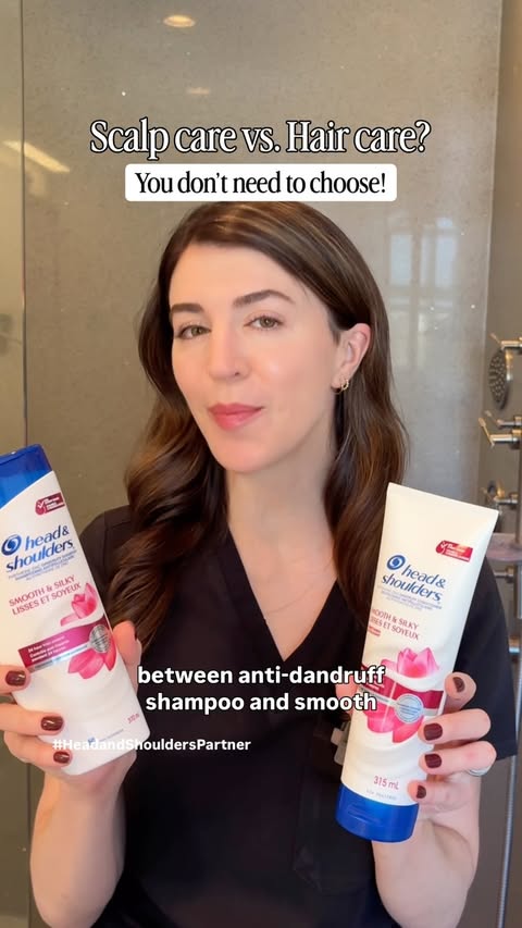 Instagram post by @drkatiebeleznay for Head & Shoulders North America. Caption reads: #HeadandShouldersPartner Scalp care and hair care....