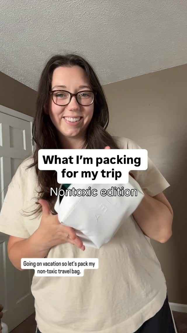 Instagram post by @home_swaps for Sky Organics. Caption reads: Nontoxic travel bag ✈️ comment TRAVEL if you’d....