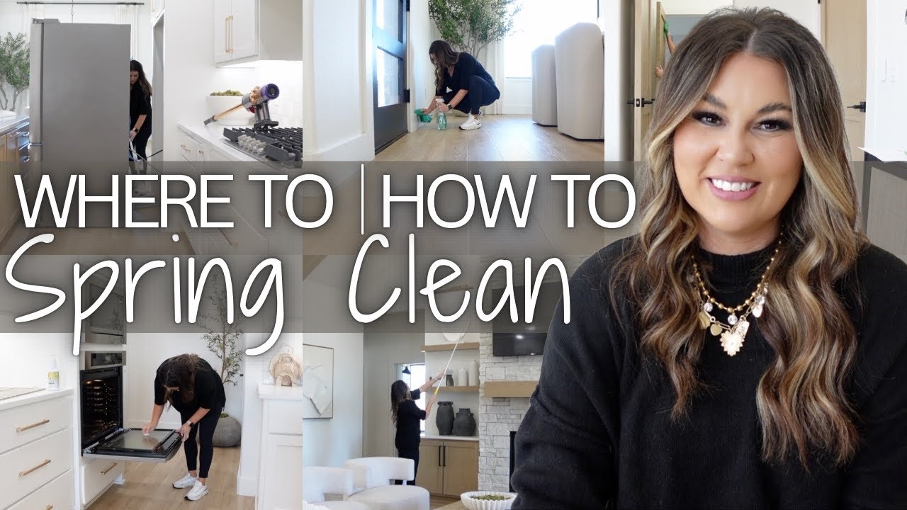 YouTube post by @TilVacuumDoUsPart for Boutique Rugs. Caption reads: 2025 DEEP SPRING CLEAN WITH ME 🧼 | EXTREME SPRING....