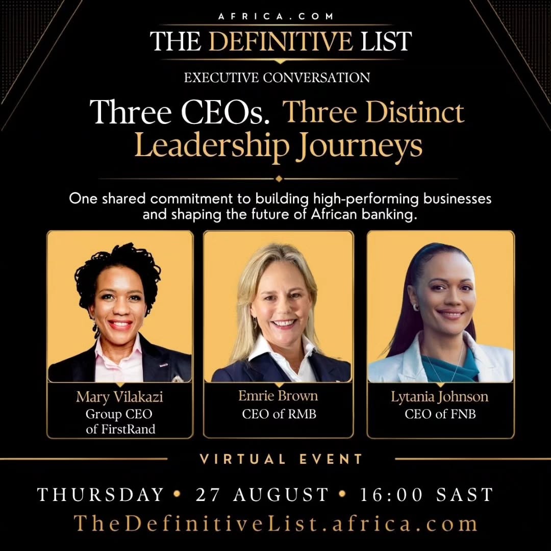 Instagram post by @africadotcom for FNB SA. Caption reads: Three women. Three of Africa's biggest banking....