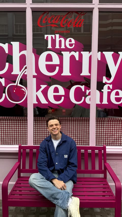 Instagram post by @samholland1999 for Coca-Cola GB & Ireland. Caption reads: Ad Try the new Coca-Cola Cherry Float Zero Sugar....