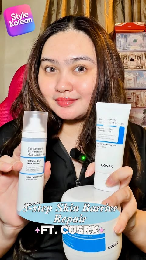 Instagram post by @nagayamafam for COSRX. Caption reads: [...] barrier repair using products from Cosrx....