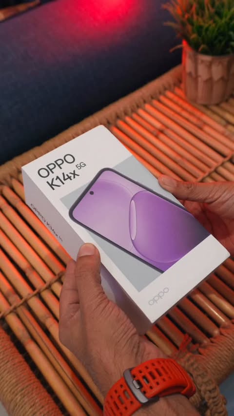 Instagram post by @mrtechsingh for OPPO. Caption reads: Oppo K14x for just ₹13,999 - Unboxing and [...].