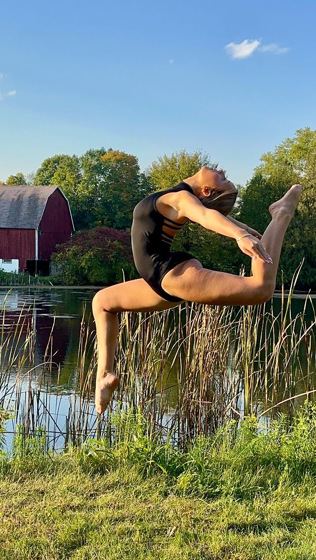 Instagram post by @caliee.rae for Dancewear Solutions. Caption reads: Show up with a winning mindset everyday and every....