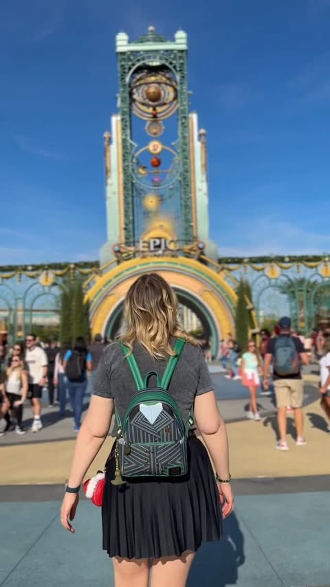 Instagram post by @happilykatherine for Universal Orlando Resort. Caption reads: AD/Hosted by @magicbreaks - I’m in Epic Universe!....