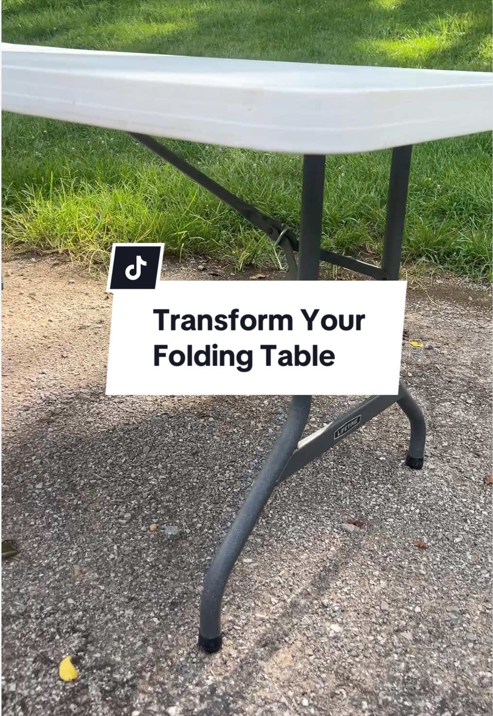 TikTok post by @nowyouceceme for Utopia Deals. Caption reads: Turn your folding tables into serving tables with....